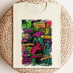 Vintage Universal Monsters T-Shirt, Retro Horror Movie Tee, Halloween Shirt, 90s Gothic Horror Aesthetic, Vintage Horror Tee, Monster Tee
