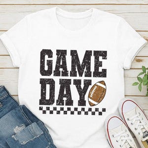 Spieltag Fußball-Shirt, Spieltag Shirt, Frauen-Fußball-T-Shirt, Fußball-Grafik-T-Shirt für Spieltag, Herbst-Shirt Damen