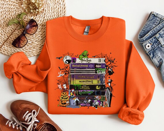90s Vintage Halloween Sweatshirt, Retro VHS Horror Hoodie, Funny Halloween Characters Crewneck, Spooky Movie Sweat