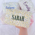 Custom Makeup Bag for Bridesmaids - Personalized Quilted Makeup Bag, Bridesmaid Gift, Embroidery Gift Floral Cosmetic Bag Bridal Party Gifts