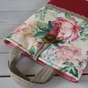 Housse fleurie pour ordinateur portable, étui pour ordinateur, housse rembourrée pour ordinateur portable, housse pour tous les appareils, housse pour MacBook, étui pour iPad / poignées / coton / PerfectGift