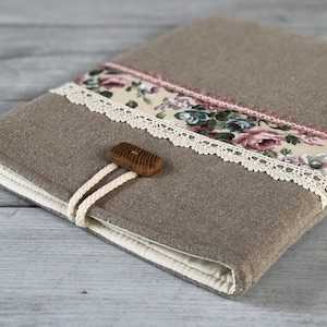 Housse en lin de qualité, housse décorée pour ordinateur portable, housse pour MacBook, MacBook 13, MacBook 15, autres ordinateurs portables, étui pour iPad/rembourré Cadeau parfait/cadeau