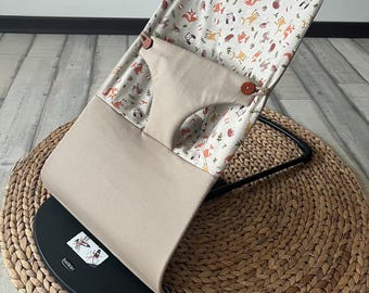Handmade BabyBjorn Bouncer Cover: Forest Animals Cotton Sleeve