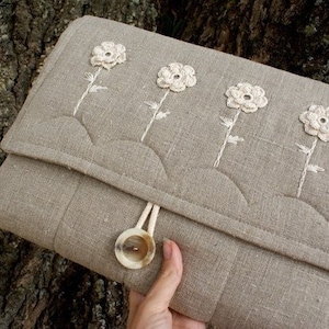 Dekorierte Computertasche, Laptophülle, MacBook-Hülle, Hülle für jedes Gerät / gepolstert / Leinen / einzigartiges Design Laptophülle Perfektes Geschenk