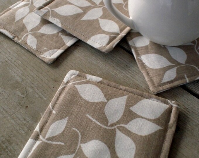 Set4 of Coasters From Linen /handmade Etsy