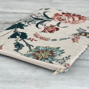 Housse fleurie pour ordinateur portable, housse pour MacBook, étui pour ordinateur portable pour tous les types d'ordinateurs portables/lin/rembourrage (étuis ordinateur portable fait main) Cadeau parfait/cadeau