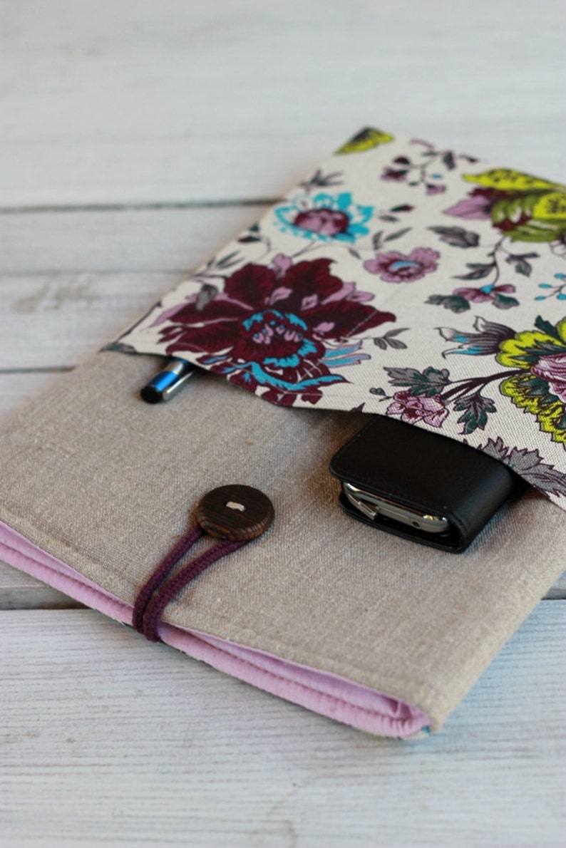 Laptop sleeve Case Cover for 13 inch/ pockets/ linen Etsy