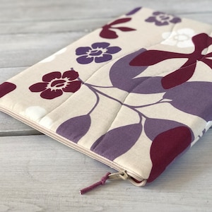 Housse rembourrée pour ordinateur portable, Housse pour MacBook, Étui pour iPad, Housse pour tous types d'ordinateurs portables / Coton / Matelassé / Fleurs / Cadeau parfait/Cadeau #Mlap2
