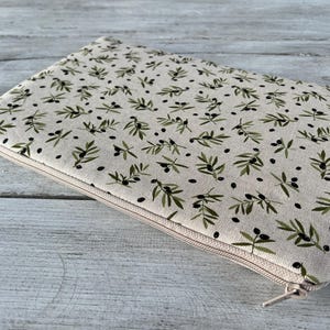 Housse en coton pour ordinateur portable, housse pour MacBook, étui pour tous les types d'ordinateurs portables, housse pour iPad/rembourrée/étui pour ordinateur portable fait main/cadeau parfait/olives