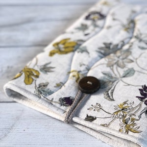 Housse en lin pour ordinateur portable, housse pour MacBook, étui pour ordinateur portable pour tous les types d'ordinateurs portables/rembourrée/à fleurs (étui matelassé pour ordinateur portable) Cadeau parfait/cadeau # Ll5