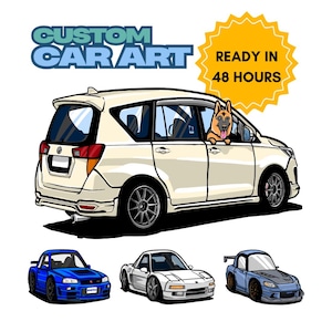 Custom Car Cartoon | Personalized Digital Car Illustration | For Him For Her | Gift Ideas