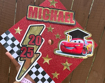 Cars McQueen Inspired Graduation Cap Topper | Class of 2025