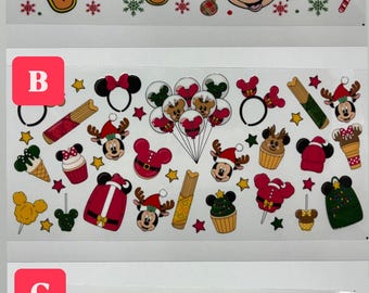 UVDTF 16oz prints Disney Mickey Christmas Transfers