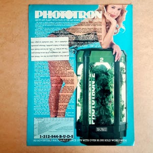 1980er Jahre Phototron 2 Wachsbox-Werbung, Indoor-Gartenbau-Tech, Magazin-Druck, Retro-Tech-Werbung Ephemera
