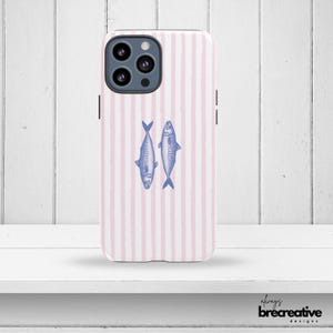 Sardine iPhone Case, Retro Stylish Fish Phone Case, Protective Cover, Beachy Vibes, Summer Accessory, Preppy Summer iPhone Case