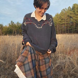 Winter Wind Hand Embroidered Ramie/Cotton Sweater
