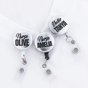 Custom Name Nurse Badge Reel | Minimalist Nursing Badge Reel | Personalized Medical Student Gift | Name Nursing Badge Clip | Doctor ID Badge