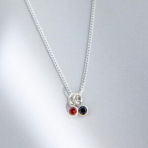 925 Silver Plated Minimalist Halloween Necklace with Mini Orange and Black Jewel Charms | Halloween Gift for Women | Real Silver Jewelry