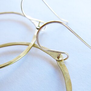 Full Moon Rising Hoops in sage green and periwinkel and yellow image 5