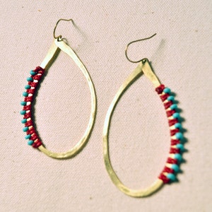 Hammered & Wrapped Brass Hoops