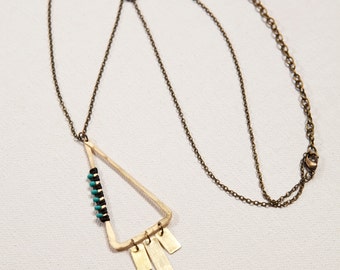 Rising Steps Necklace (black, turquoise)