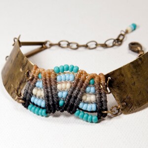 ZigZag Princess Bracelet (tan,gray, turquoise)