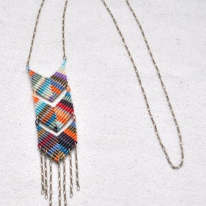 Triple Chevron Necklace multicolor fade image 1