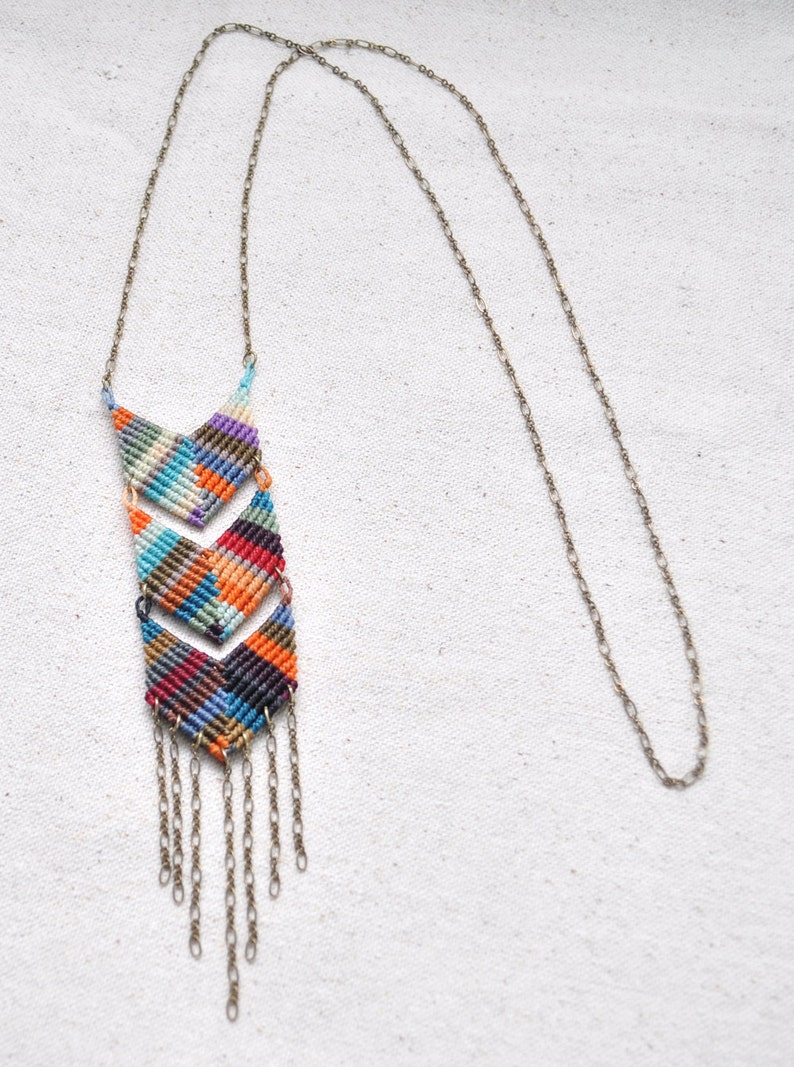 Triple Chevron Necklace multicolor fade image 1