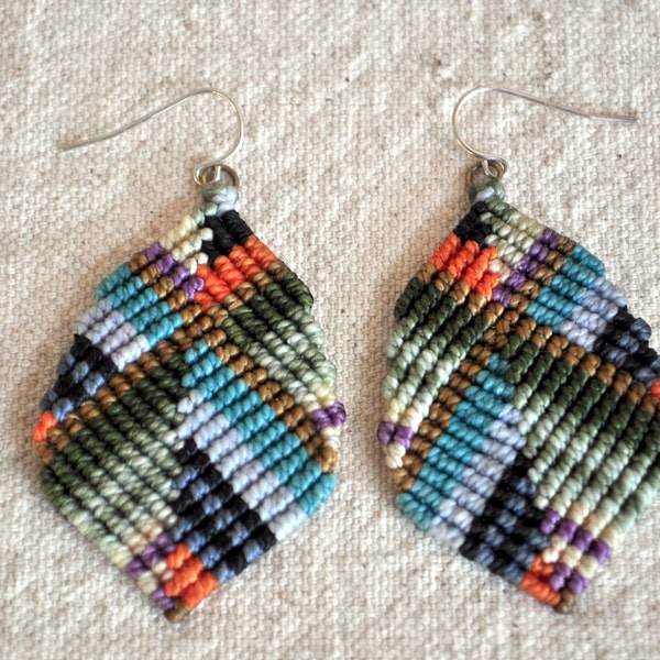 Large Buddha Earrings -muted multicolor