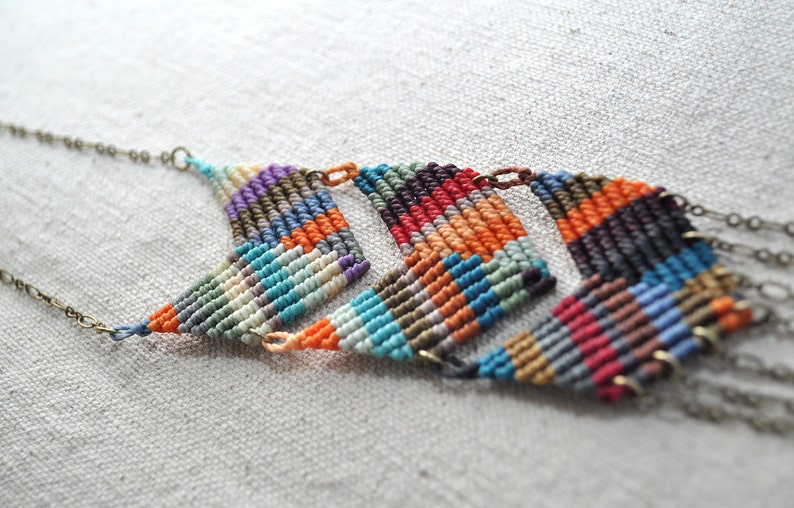 Triple Chevron Necklace multicolor fade image 3