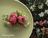 Mauve wedding hair comb bridal hair piece Bridal hair comb bridal hair accessories wedding hair comb