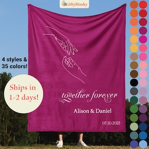 Custom Couple Name Blanket, Personalized Valentine’s Day Gift, Romantic Couple Blanket, Anniversary Gift For Him, Gift for Her, Valentine