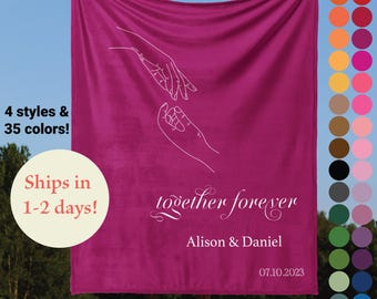 Custom Couple Name Blanket, Personalized Valentine’s Day Gift, Romantic Couple Blanket, Anniversary Gift For Him, Gift for Her, Valentine