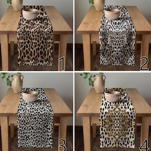 Leopard Print Table Runner, Animal Print Brown and Black, Safari Nature Design Tablecloth, Custom Sizes, Boho Farmhouse Decor