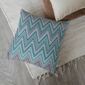 Chevron Pillow Cover - Modern Colorful Zigzag Geometric Throw Pillow, Vibrant Euro Sham, Colorful Pillow Case for Home Decor