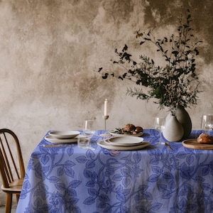 William Morris Tablecloth - Enchanted Vintage Flowers Purple, Morris Fabric Table Linen, Classic Home Decor, Elegant Floral Table Cover