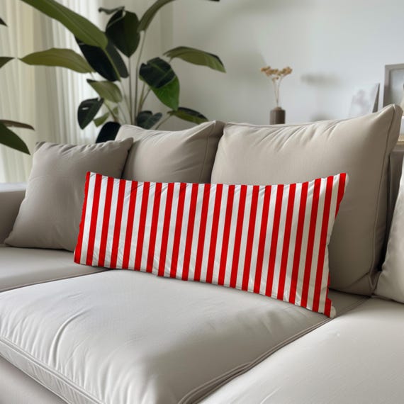 Couch Red And White Decorative Pillows Red And White Striped