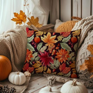Autumn Flower Pillow Cover - Fall Floral Cushion, Cozy Seasonal Decor | Harvest Home Accent, Thanksgiving Gift