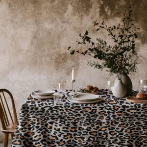Leopard Print Tablecloth – Bold Animal Print Table Cover for Girls Night, Dinner Parties, Modern Decor & Unique Gift for Her