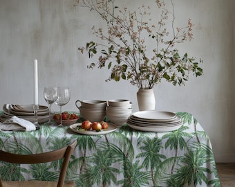 【未使用】 テーブルクロス 140cmx230cm 140 x 230 コットンテーブルクロス、ボタニカルテーブルクロス