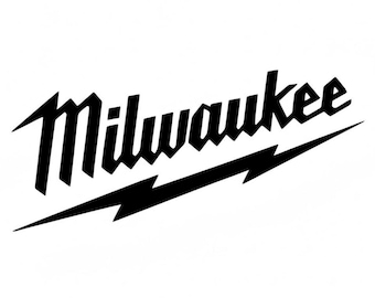 Milwaukee Tool Logo Sticker – Black Lightning Bolt Decal
