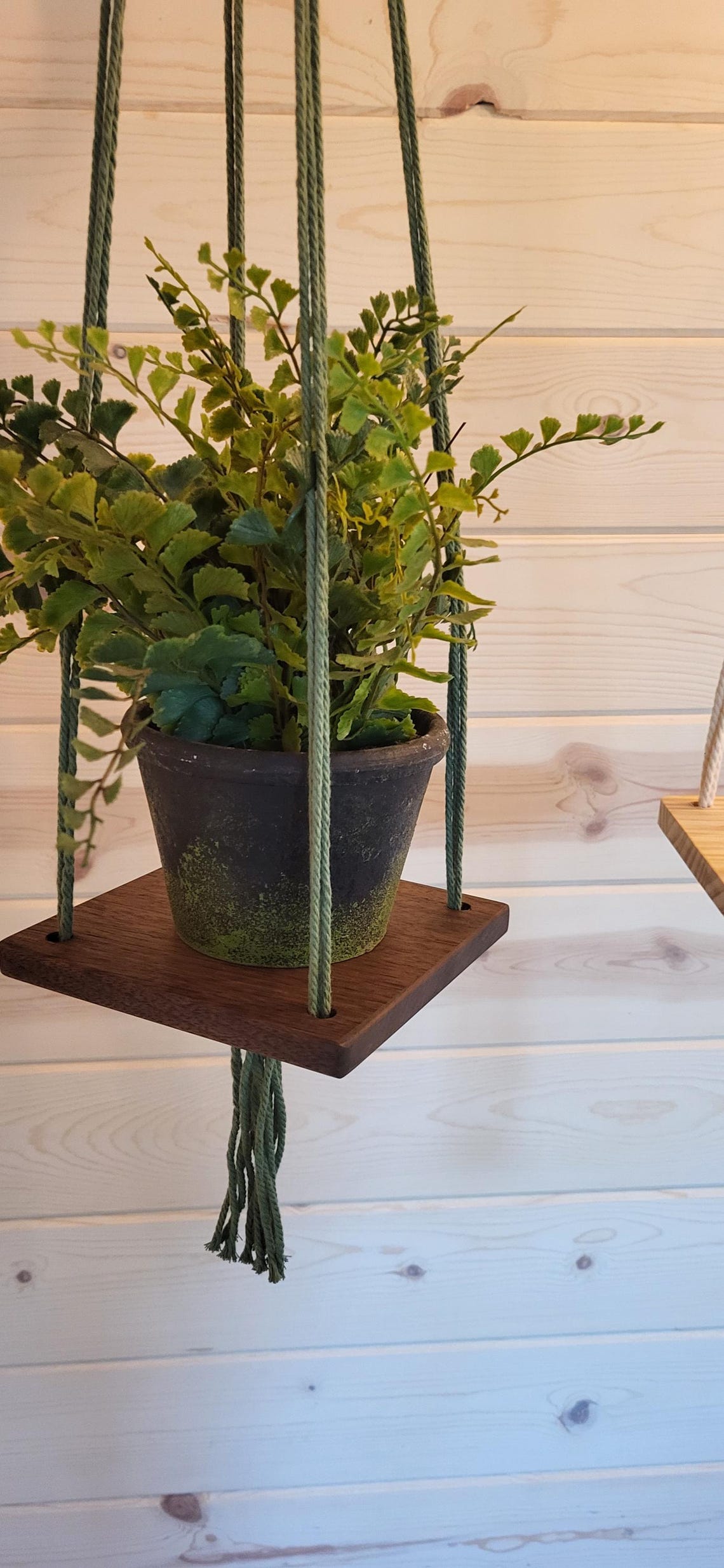 Wood Plank Macrame Plant Hanger - Etsy