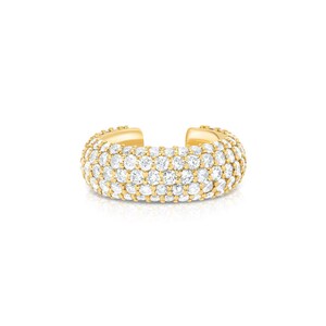 Diamond Pave Ear Cuff Earrings Gold Lab diamond Pave Set Ear Cuff Earrings Gold Mini Cartilage Conch Helix No Piercing Ear Cuff Wrap Earring