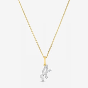 Colar com pingente inicial em ouro 14k e 18k, colar com letras personalizadas e diamantes, delicado colar com letras personalizadas para presente