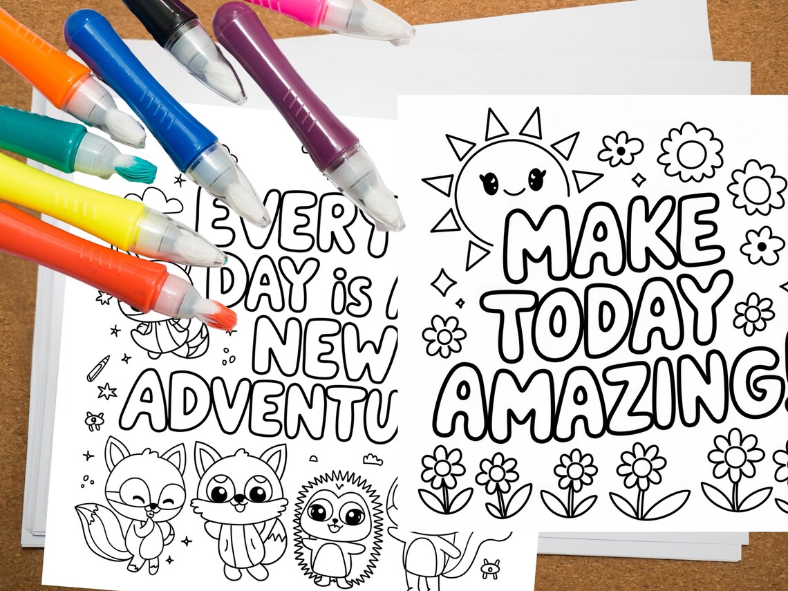 Motivational Coloring Pages for Kids: Positive Affirmation Sheets ...
