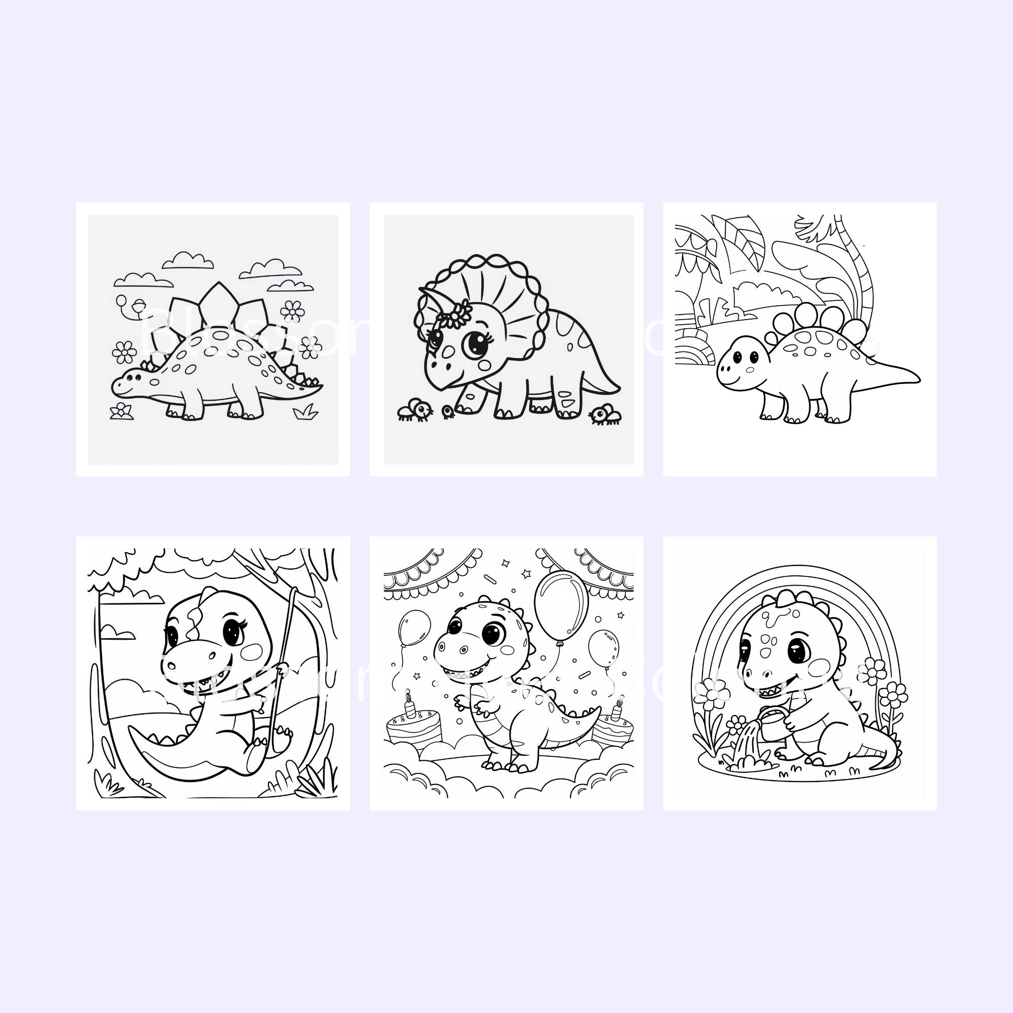 Dinosaur Coloring Pages | Bold and Easy Coloring for Kid | Fun ...