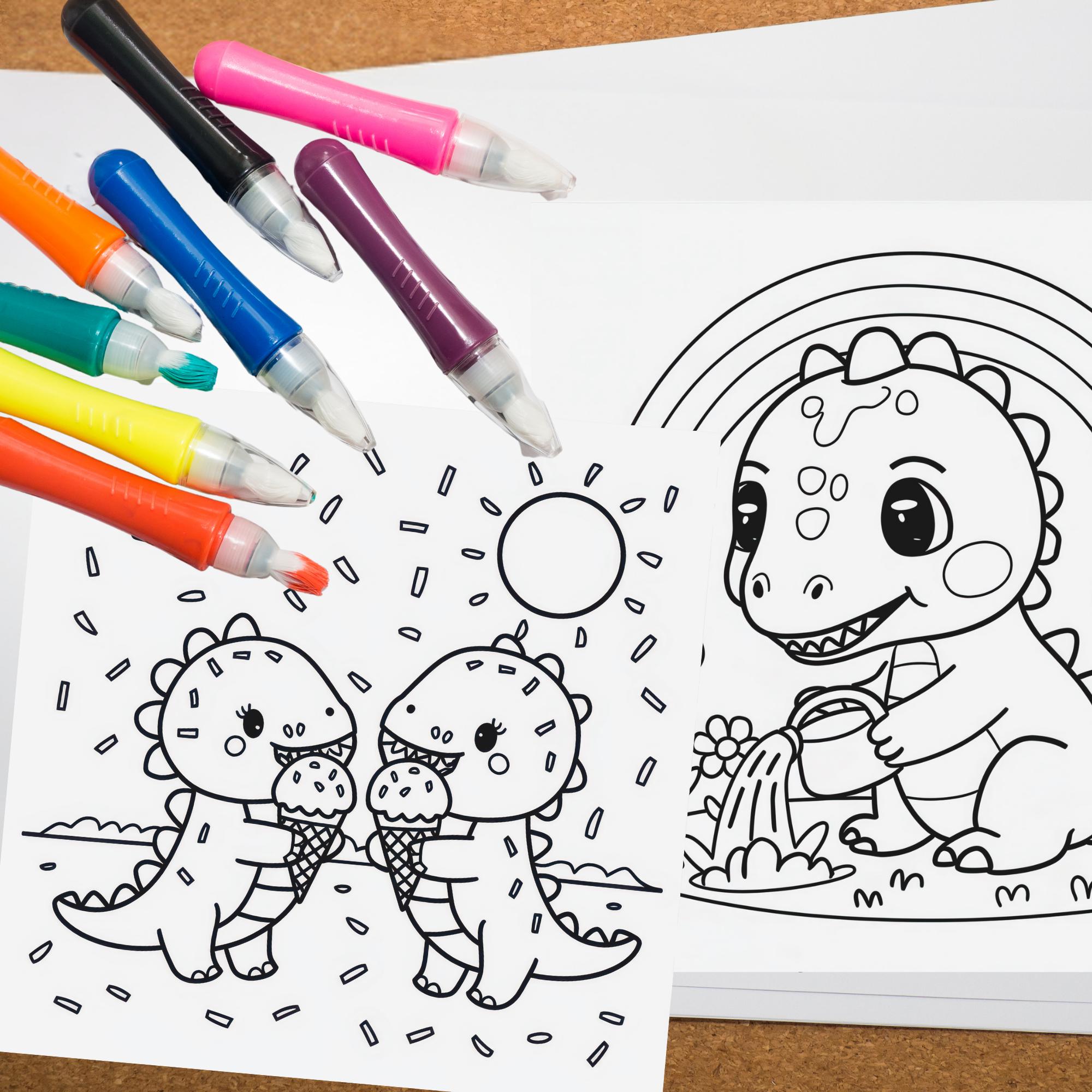 Dinosaur Coloring Pages | Bold and Easy Coloring for Kid | Fun ...