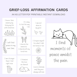 Cartes d'affirmation de deuil, Cartes d'affirmation de deuil réconfortant pour la perte, Mots de guérison pour le deuil, Cartes de soins personnels pour un soutien émotionnel