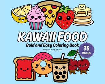 Disegni da colorare di cibo Kawaii: facili disegni stampabili per bambini (download in PDF)