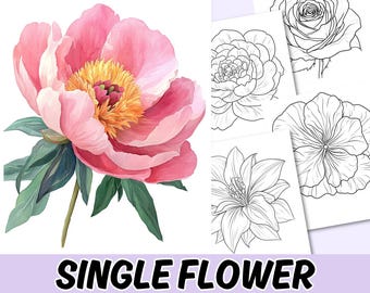Flower Coloring Pages for Adult: Bold & Easy Art (Printable PDF)